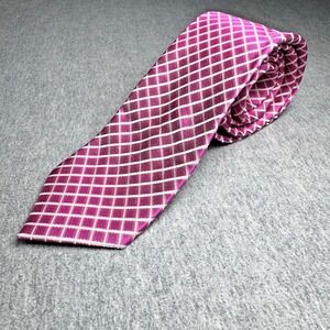 DONALD J TRUMP Signature Collection Pink with Squares 59" x 3.5" Tie